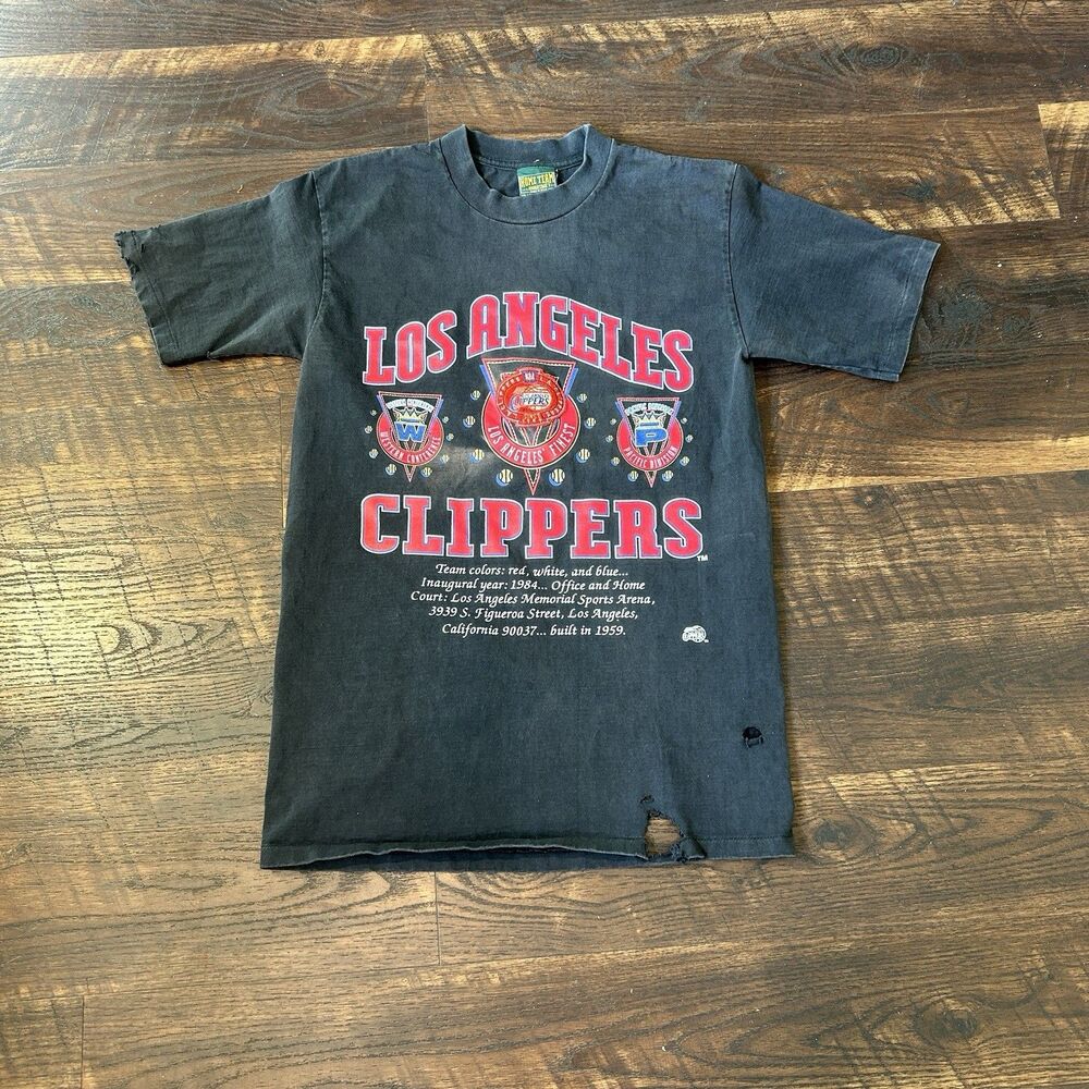 Vintage 1984 Los Angeles Clippers T Shirt Distressed Fade NBA USA Single Stitch